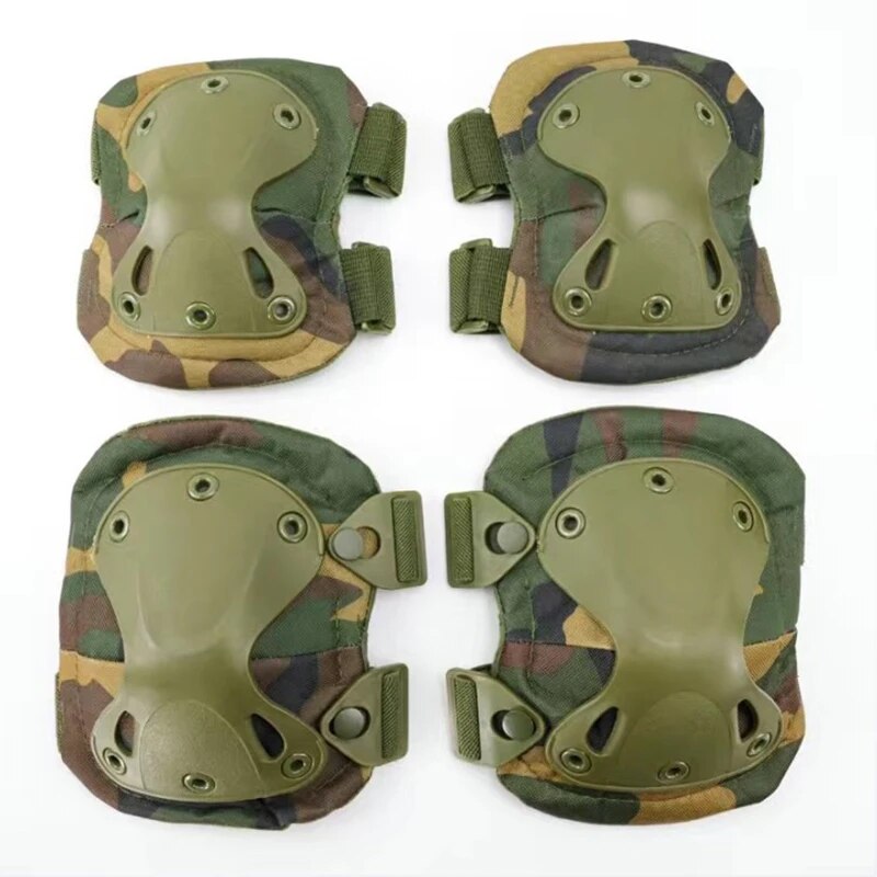 Mountain Biking Knee Pads - อุปกรณ์ป้องกันยุทธวิธีกลางแจ้งชุด 4 แผ่นรองเข่าข้อศอกสําหรับขี่จักรยานกลางแจ้งปีนเขาและกีฬาป้องกันการเดินป่า