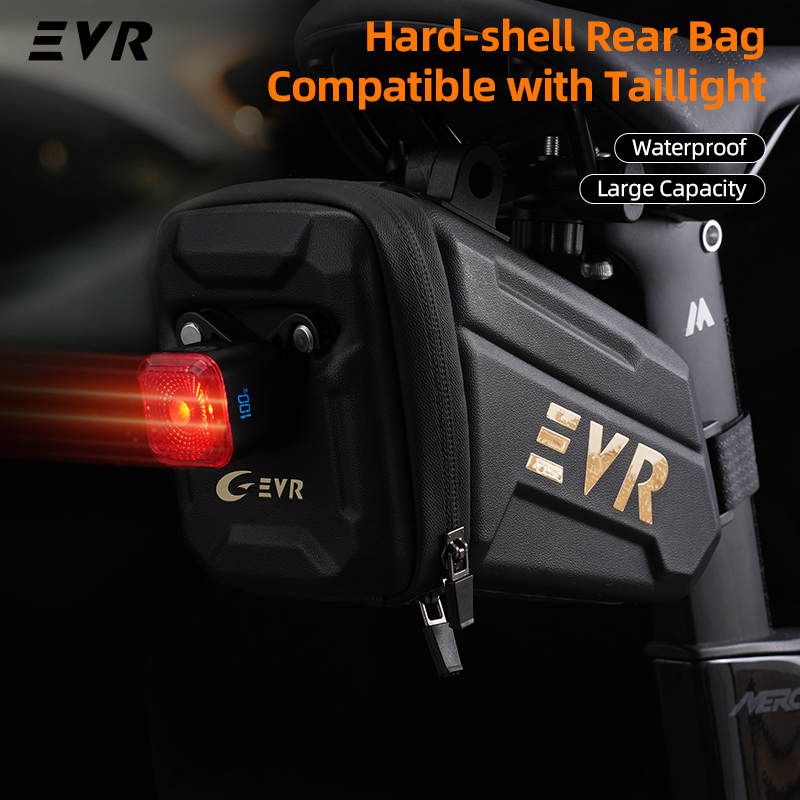 Mountain Biking Fanny Pack - กระเป๋าท้ายจักรยาน EVR 1.25 ลิตร กระเป๋าติดเบาะหลังกันน้ำ พร้อมไฟท้าย