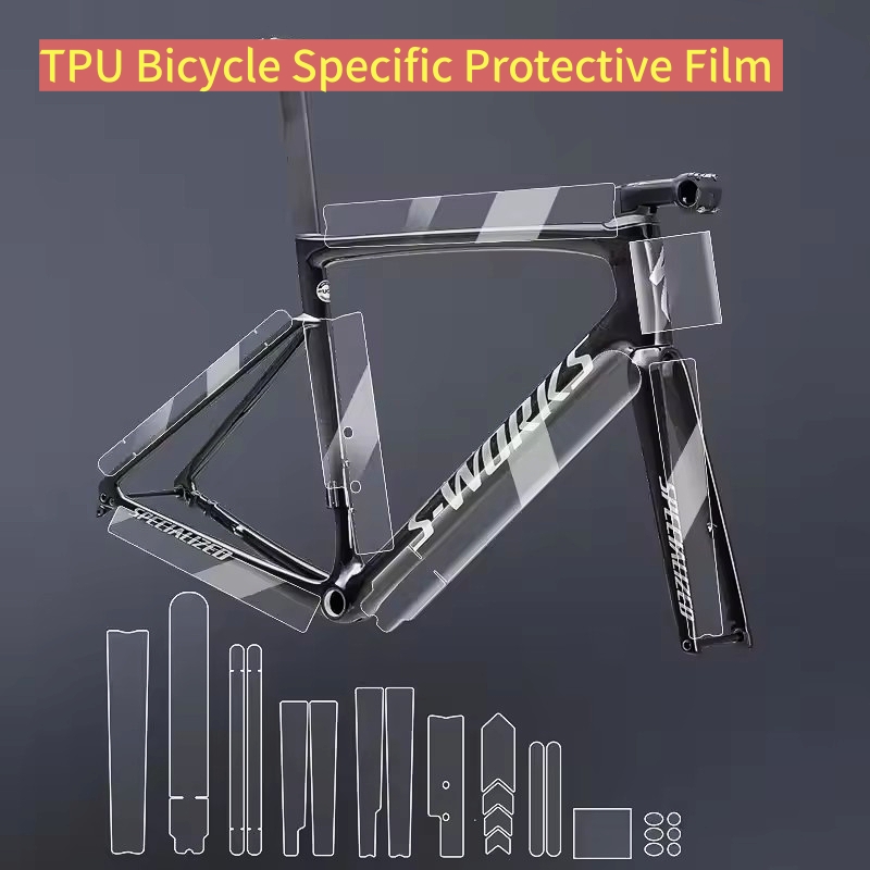 Mountain Biking Quotes - สติ๊กเกอร์ป้องกันรอยขีดข่วนสำหรับเฟรมจักรยานถนน ฟิล์มป้องกัน TPU แบบเฉพาะสำหรับจักรยานเสือภูเขา
